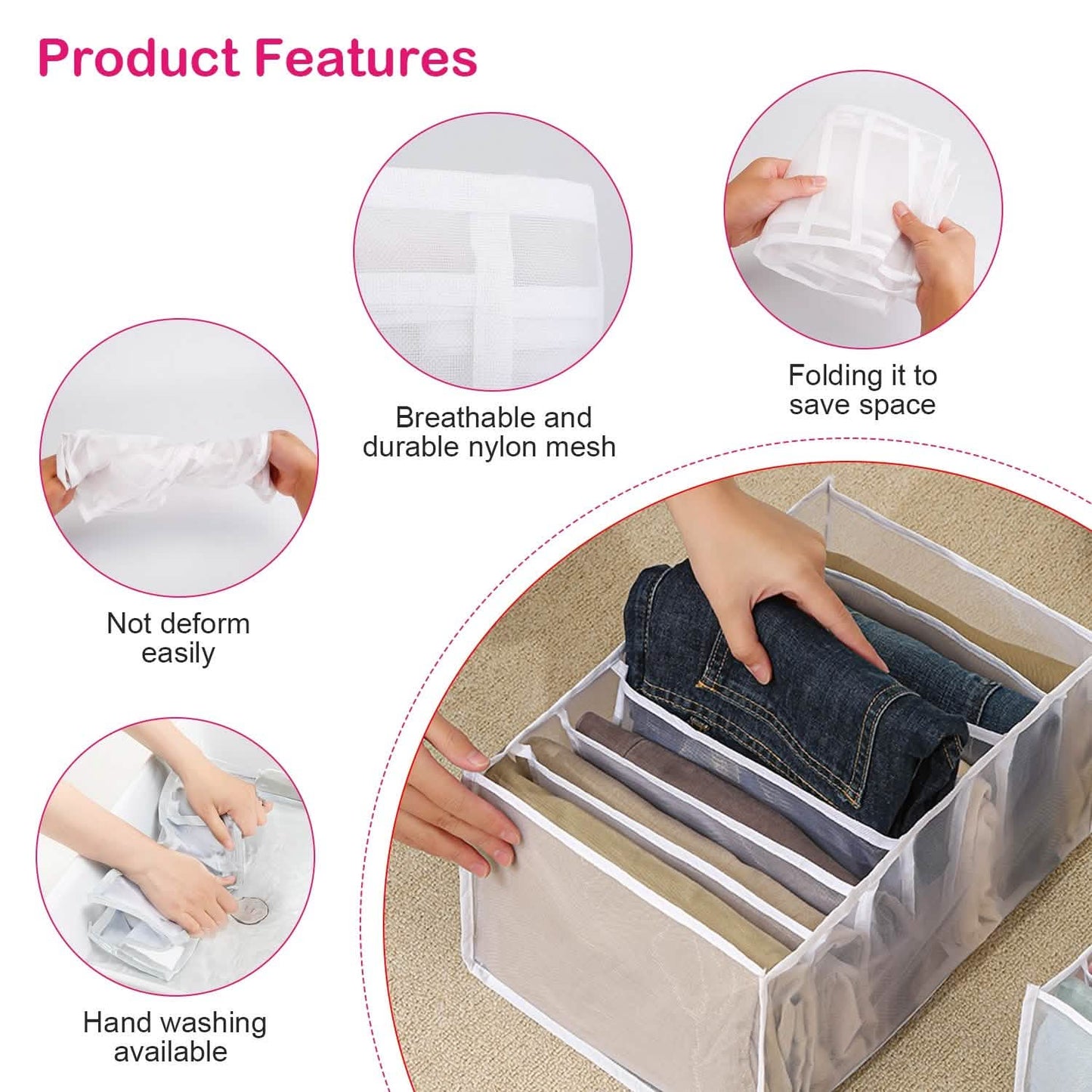 2-Piece: Wardrobe Clothes Organizer
