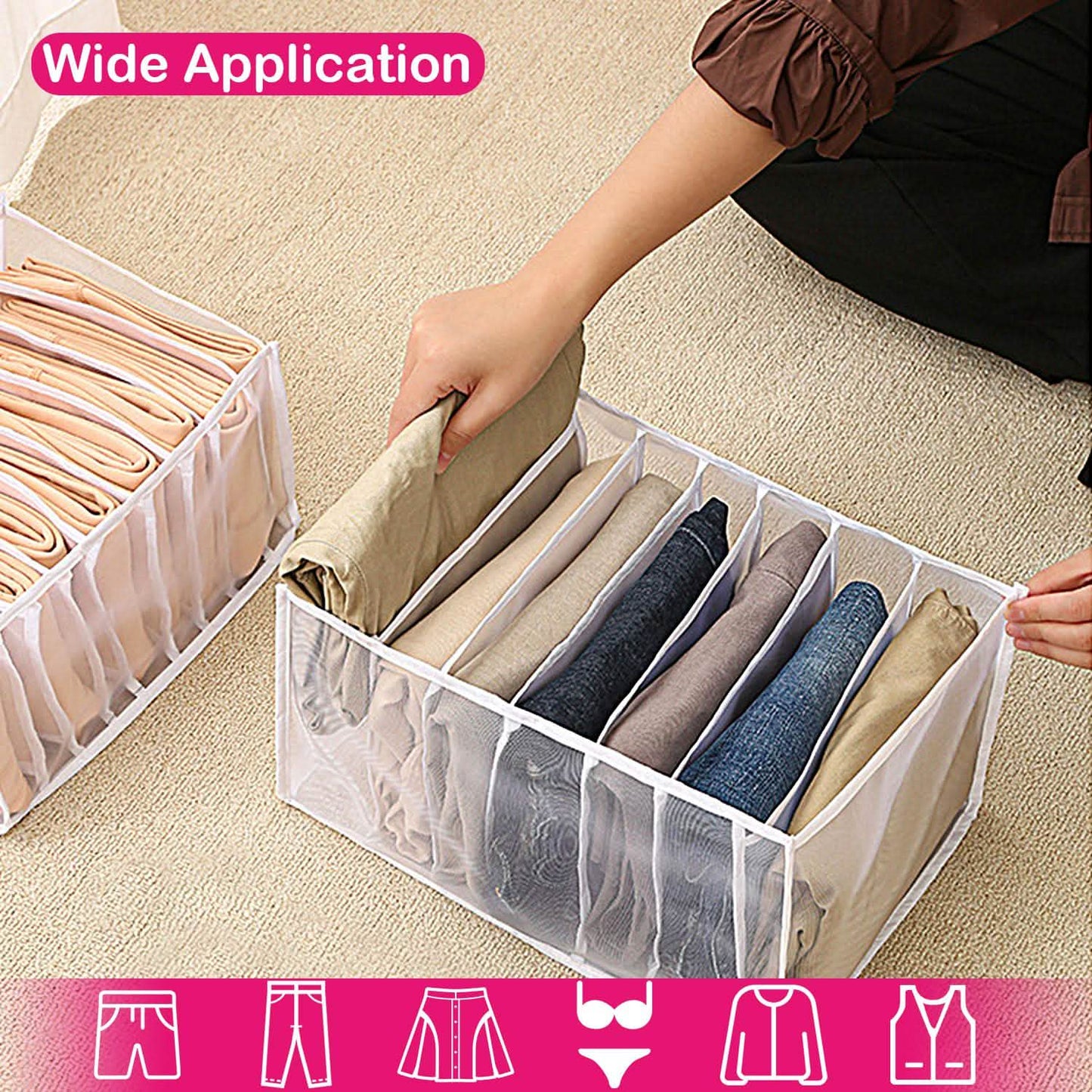 2-Piece: Wardrobe Clothes Organizer