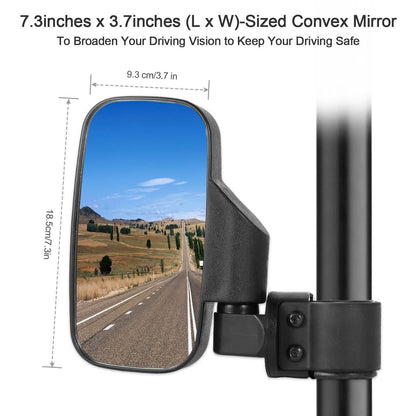 2-Piece: Wide Rear View Mirror