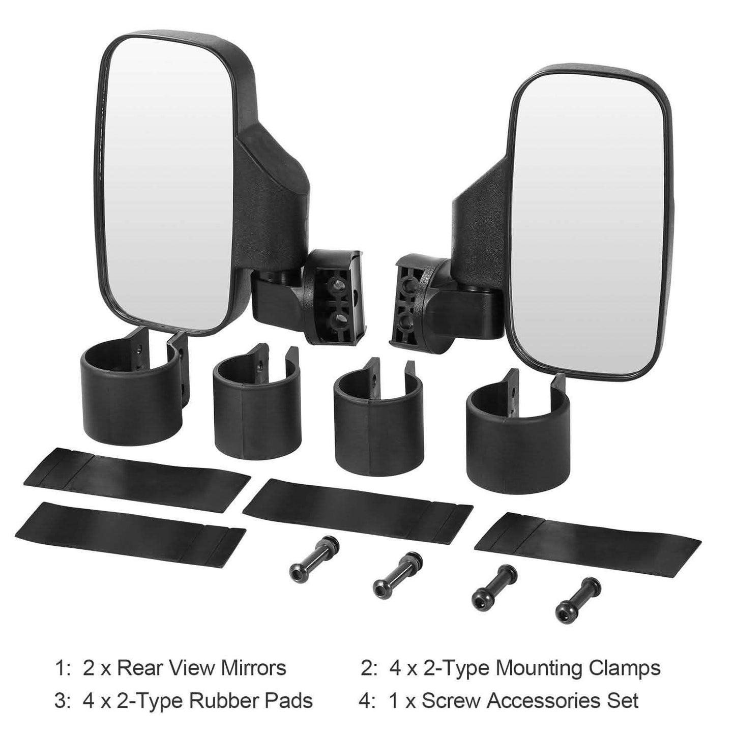 2-Piece: Wide Rear View Mirror