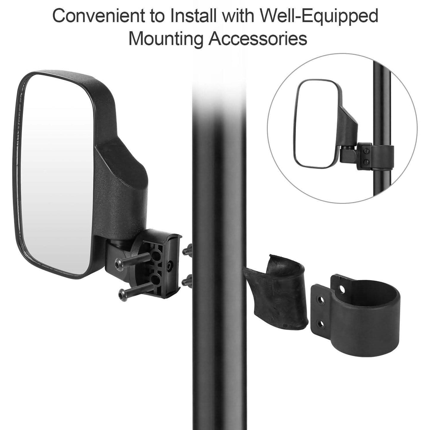 2-Piece: Wide Rear View Mirror