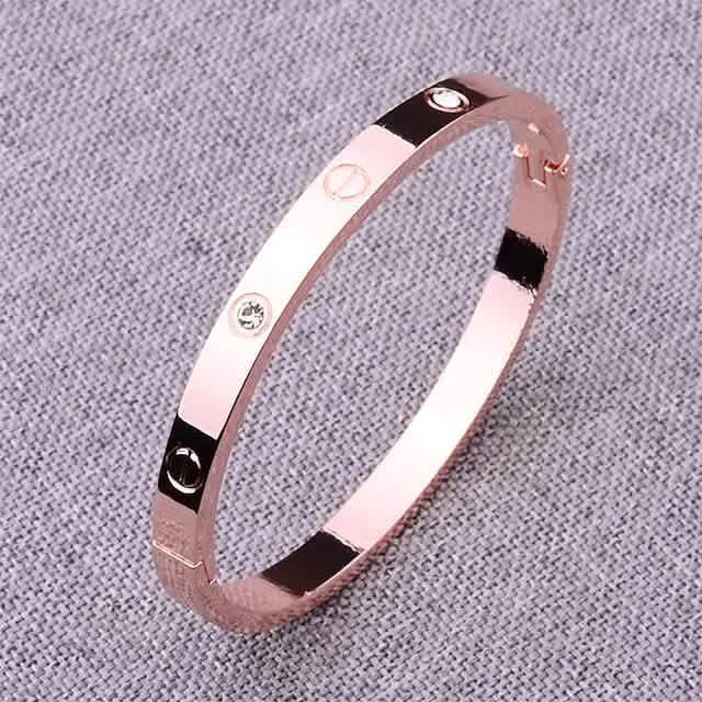 2-Piece: Women's Stainless Steel Zircon Inlay Bracelet