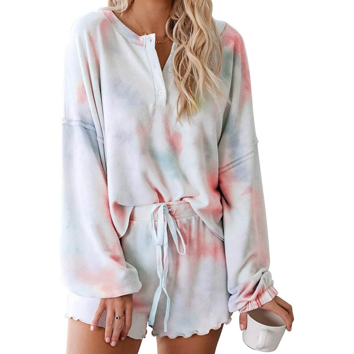 2-Piece: Womens Tie Dye Print Suit