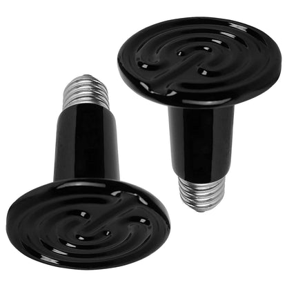 2-Pieces: 150W Infrared Reptile Heat Lamp No Light Emitting