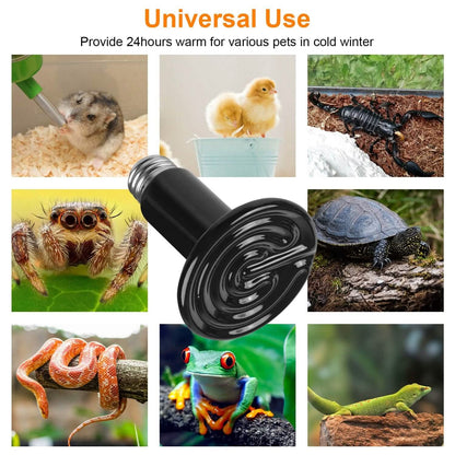 2-Pieces: 150W Infrared Reptile Heat Lamp No Light Emitting