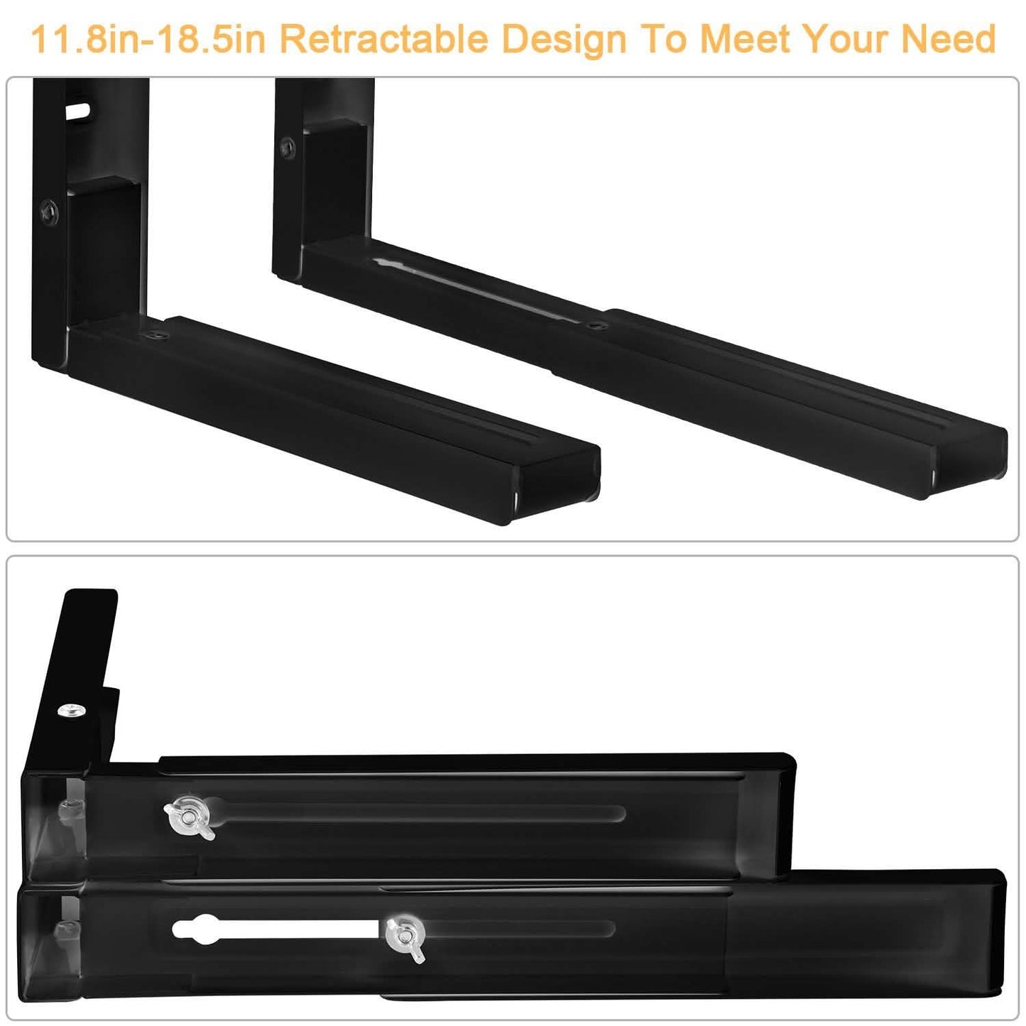 2-Pieces: Adjustable Wall Mount Microwave Brackets