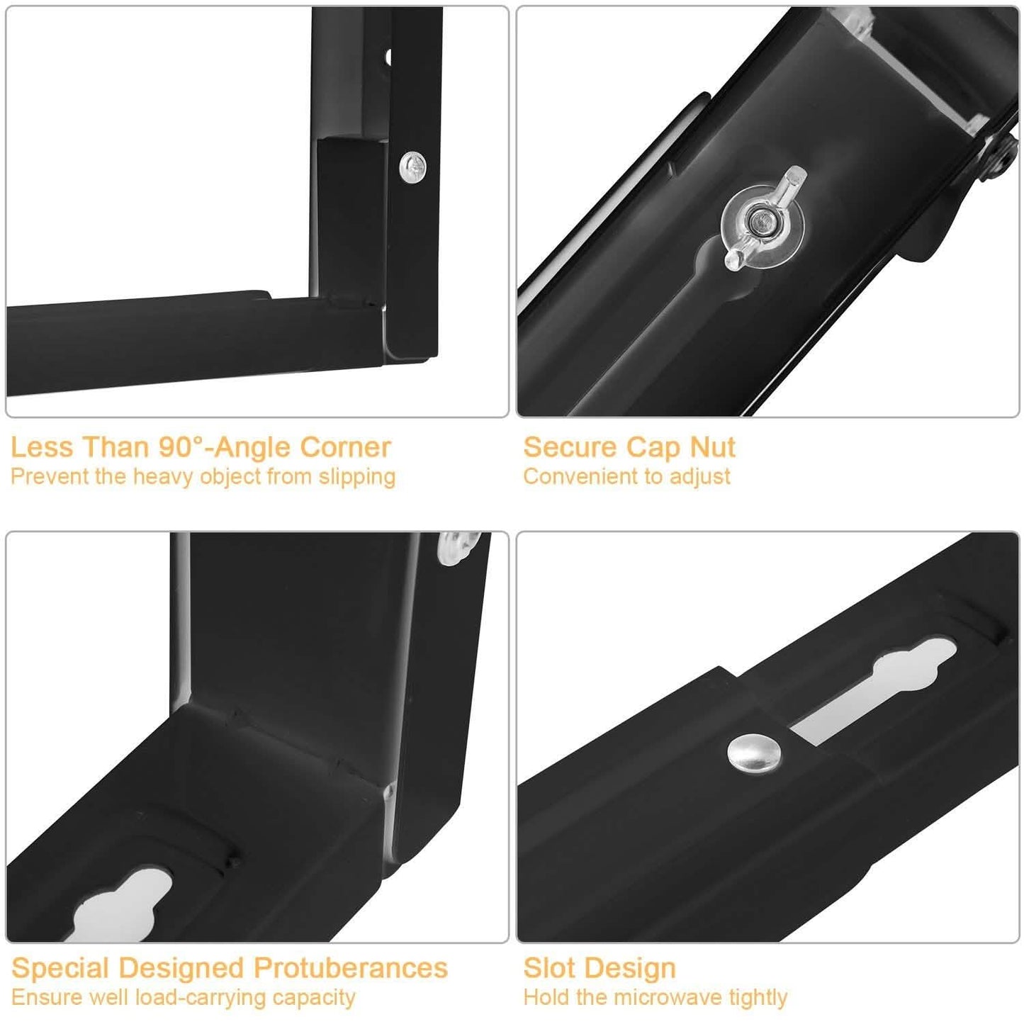 2-Pieces: Adjustable Wall Mount Microwave Brackets