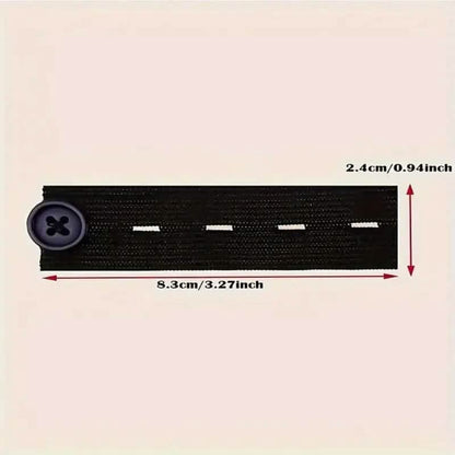 2-Pack: Black Interlocking Tape Waistband Extender Buttons for Jeans and Pants