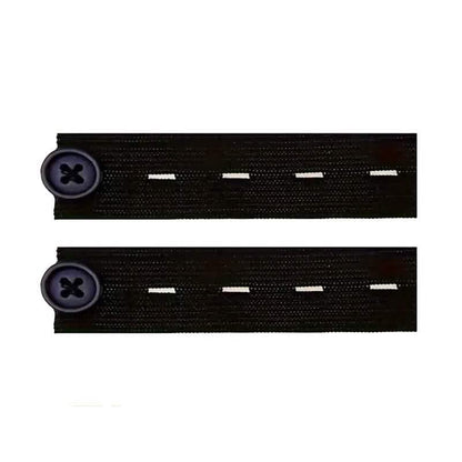 2-Pack: Black Interlocking Tape Waistband Extender Buttons for Jeans and Pants