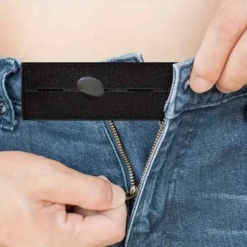 2-Pack: Black Interlocking Tape Waistband Extender Buttons for Jeans and Pants