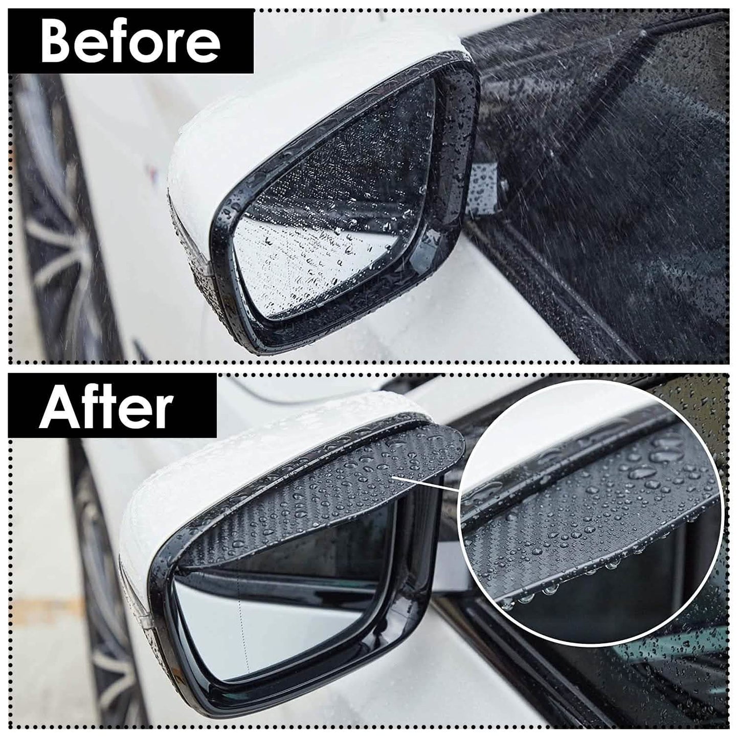 2-Pieces: Car Side Mirror Rain Guard