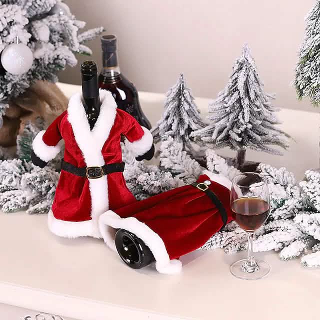 2-Pieces: Christmas Wine Bottle Cover Merry Christmas Decor