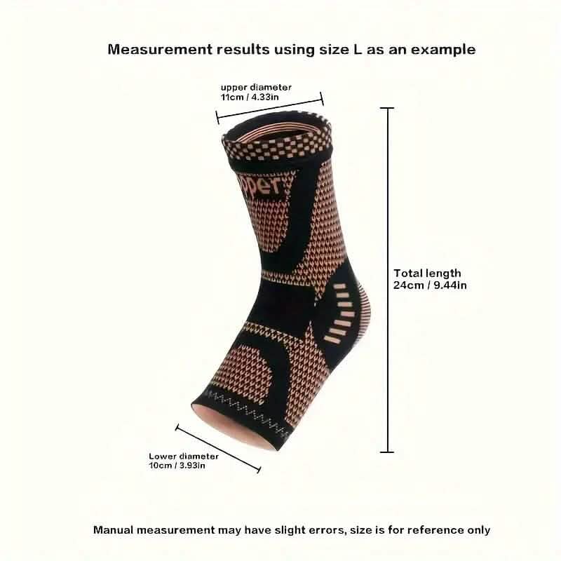 2-Pieces: Copper Adjustable Compression Ankle Guards