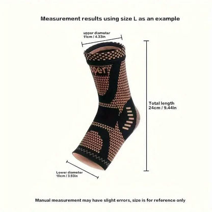 2-Pieces: Copper Adjustable Compression Ankle Guards