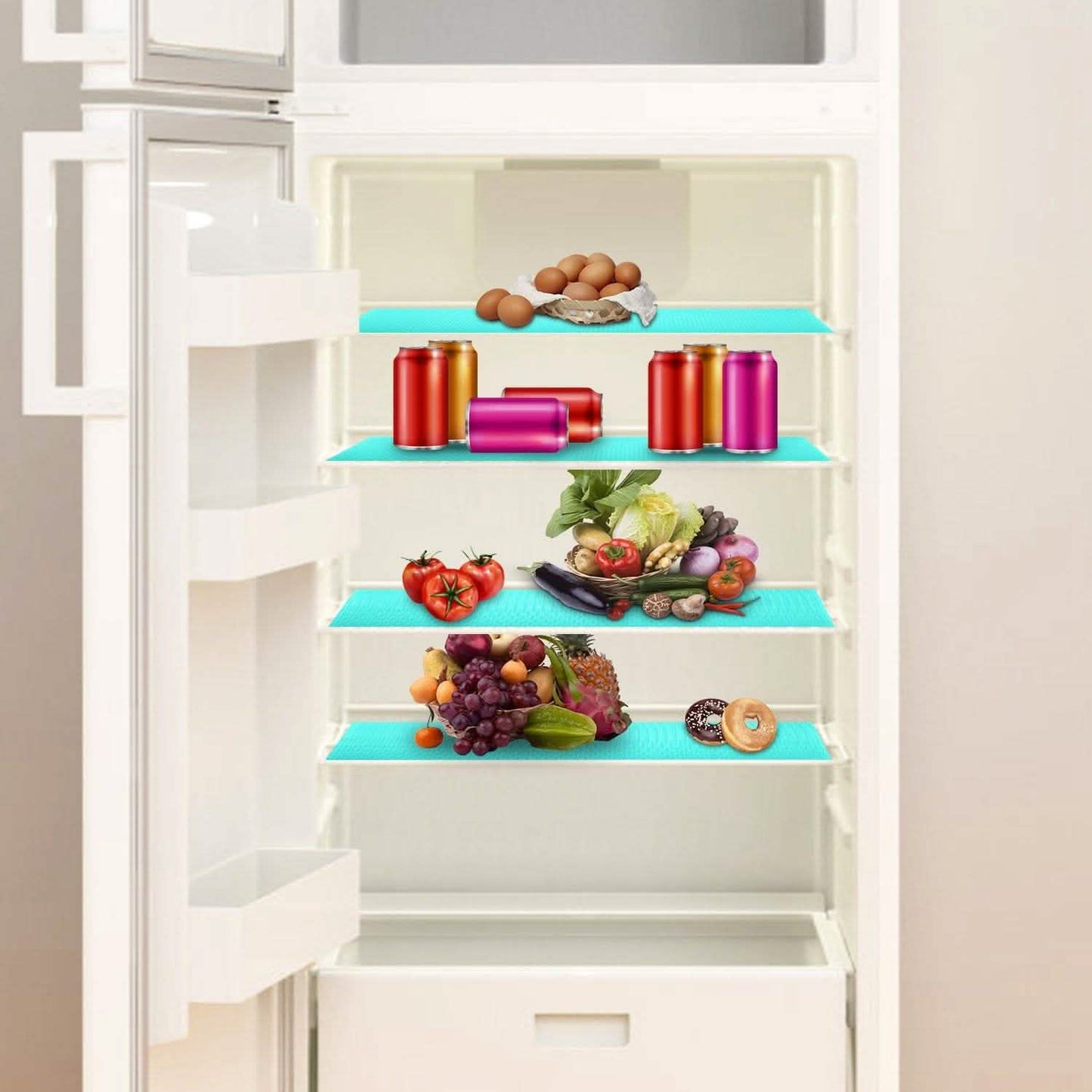 2-Pieces: Easy Clean Fridge Pads