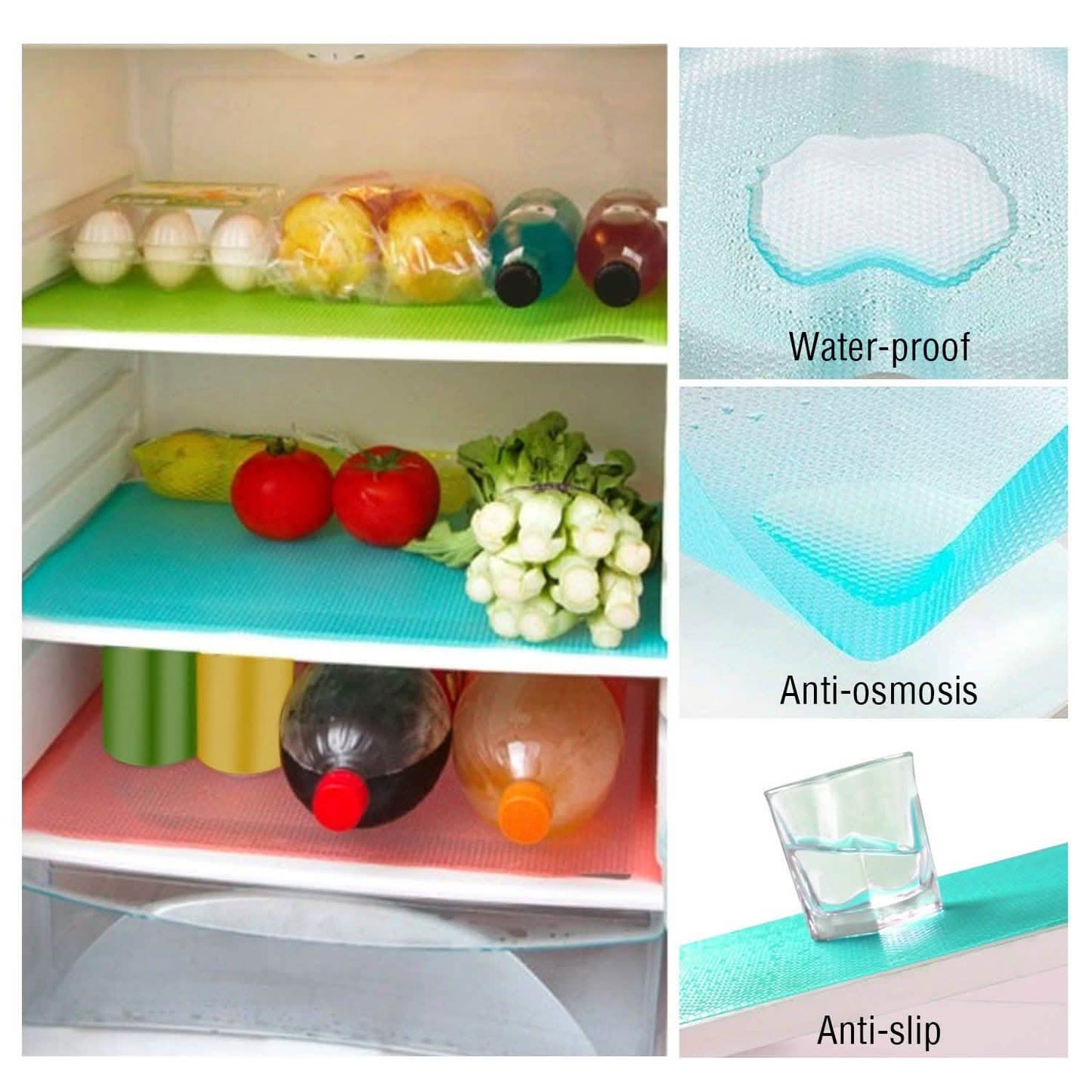 2-Pieces: Easy Clean Fridge Pads