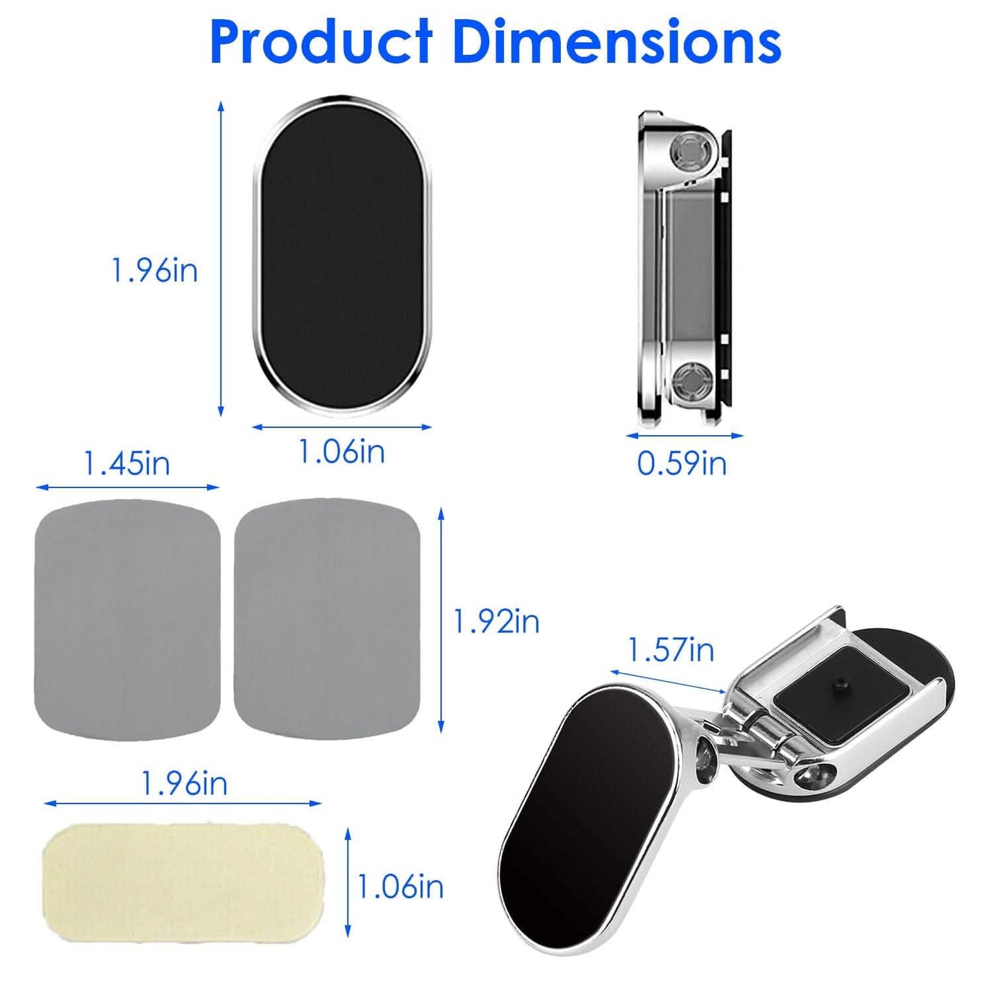 2-Pieces: Foldable Magnetic Car Phone Holder