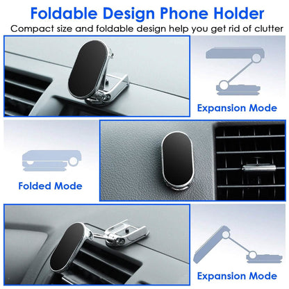 2-Pieces: Foldable Magnetic Car Phone Holder
