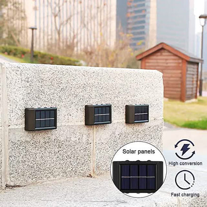 2-Pieces: Outdoor Wall Light Solar Waterproof LED Light