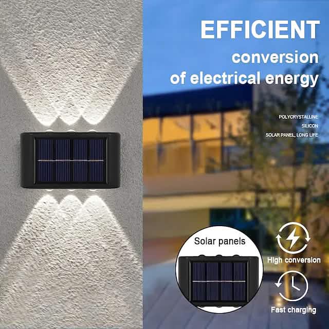 2-Pieces: Outdoor Wall Light Solar Waterproof LED Light
