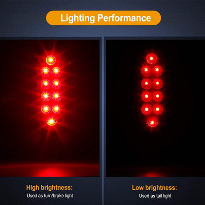 2-Pieces: Oval LED Brake Light 10 LED Lamp Stop Turn Tail Light