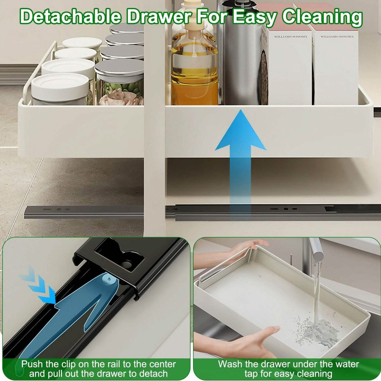 2-Pieces: Pull Out Cabinet Organizers
