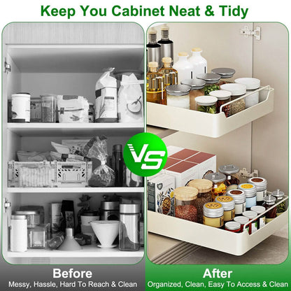 2-Pieces: Pull Out Cabinet Organizers