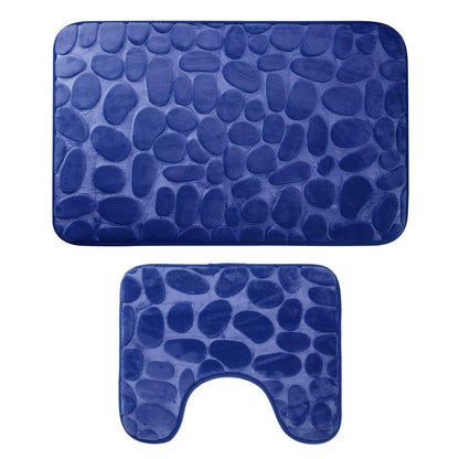 2-Pieces Set: Bathroom Rugs Luxury Flannel Non-Slip