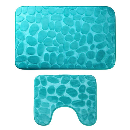 2-Pieces Set: Bathroom Rugs Luxury Flannel Non-Slip