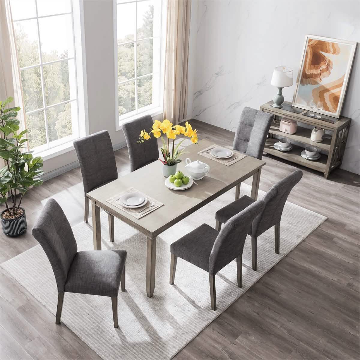 2-Pieces Set: Dining Room Chairs with Solid Wood Legs
