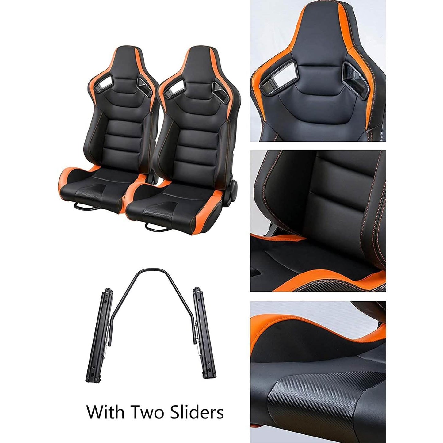 2-Pieces Set: Universal PVC Leather Bucket Seats