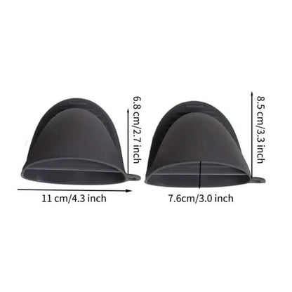 2-Pieces: Silicone Oven Mitts and Pot Holders Set