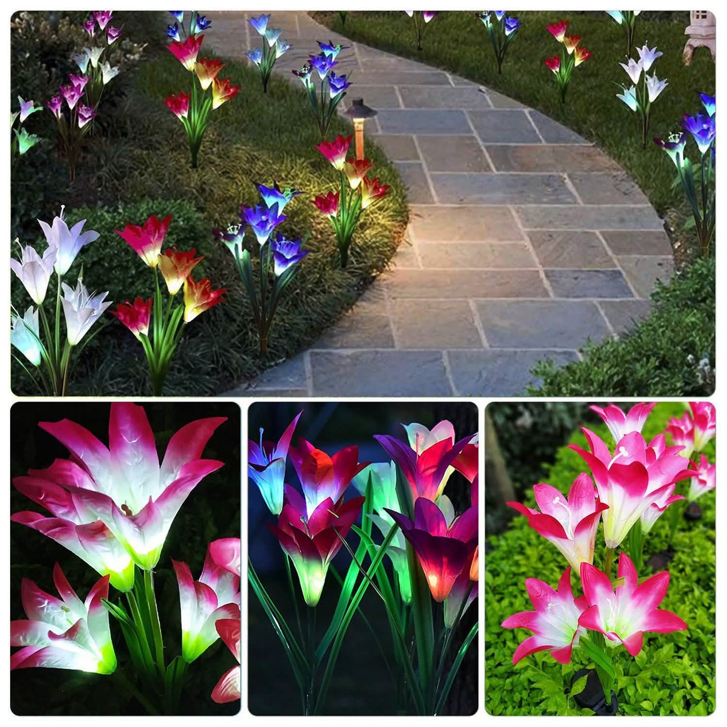 2-Pieces: Solar Garden Lights Outdoor