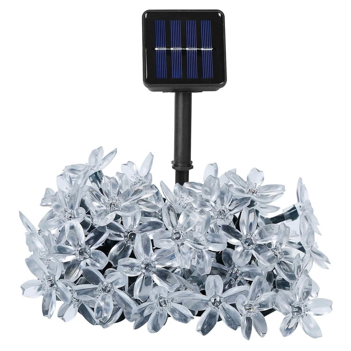 2-Pieces: Solar Power String Lights 50 LED Beads Fairy Sakura Flower