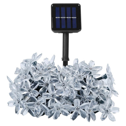 2-Pieces: Solar Power String Lights 50 LED Beads Fairy Sakura Flower