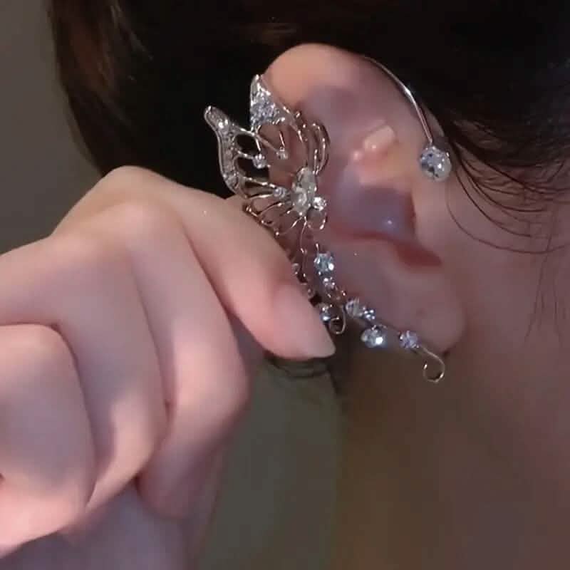 2-Pieces: Trendy Minimalist Style Hip Hop Hollow Butterfly Ear Climber