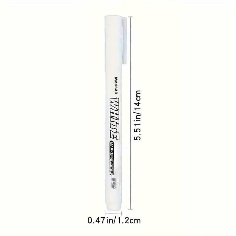 2-Pieces: White Marker Pen Alcohol Paint Oily Waterproof Tire Painting Graffiti Pens