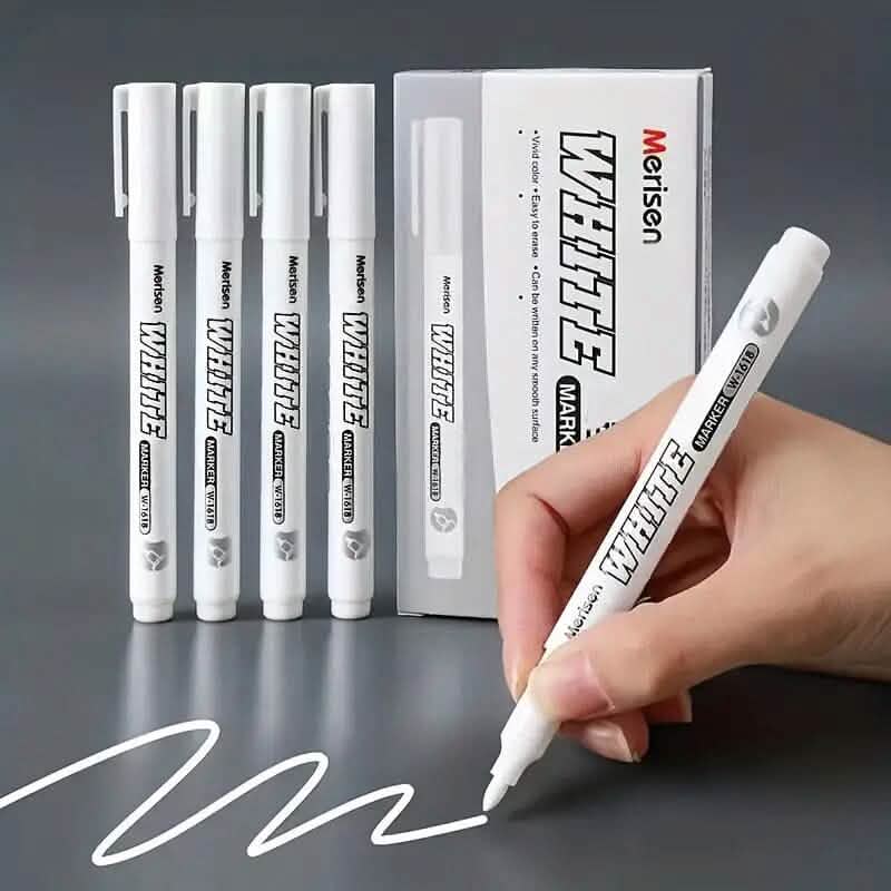 2-Pieces: White Marker Pen Alcohol Paint Oily Waterproof Tire Painting Graffiti Pens