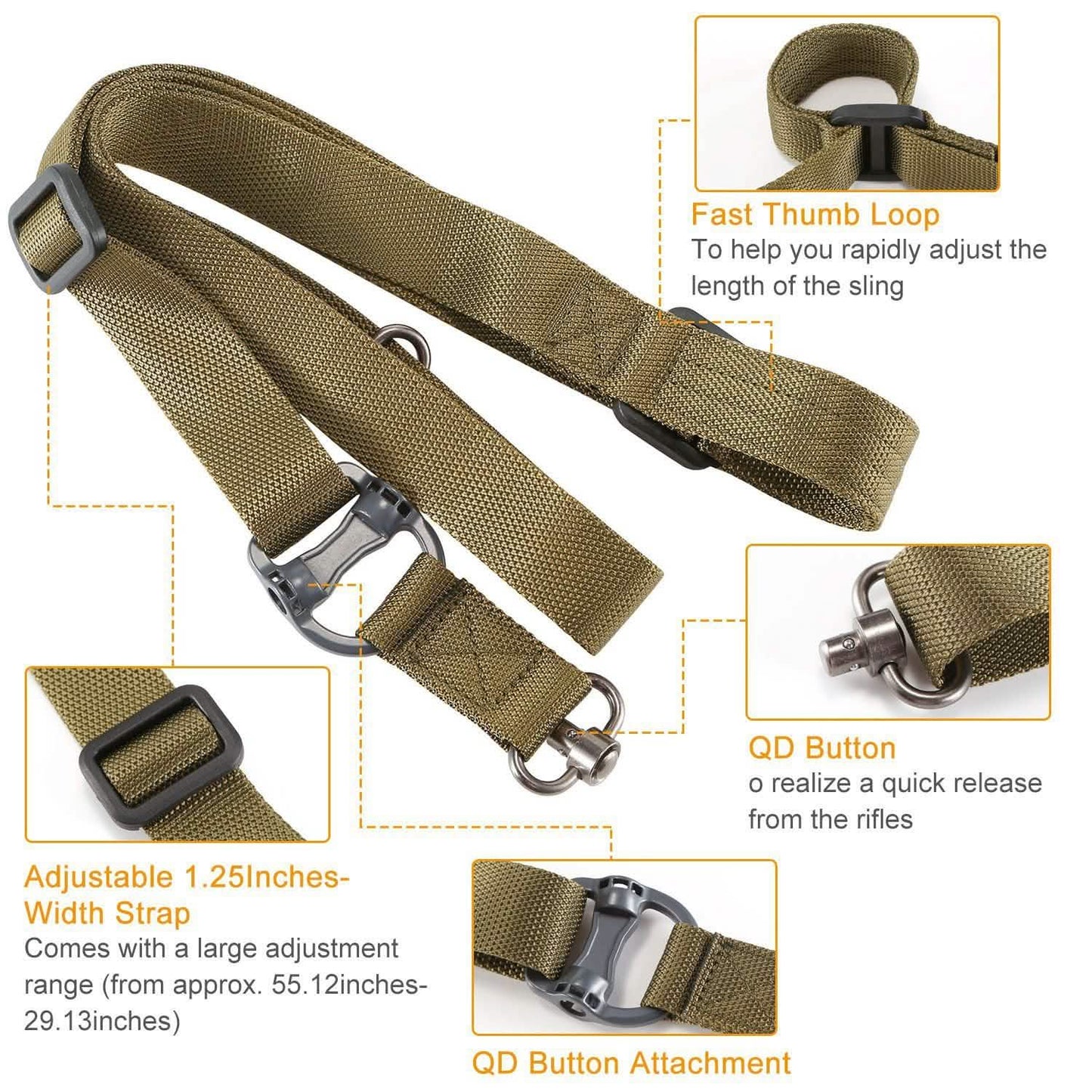 2-Point Adjustable Rifle Gun Sling