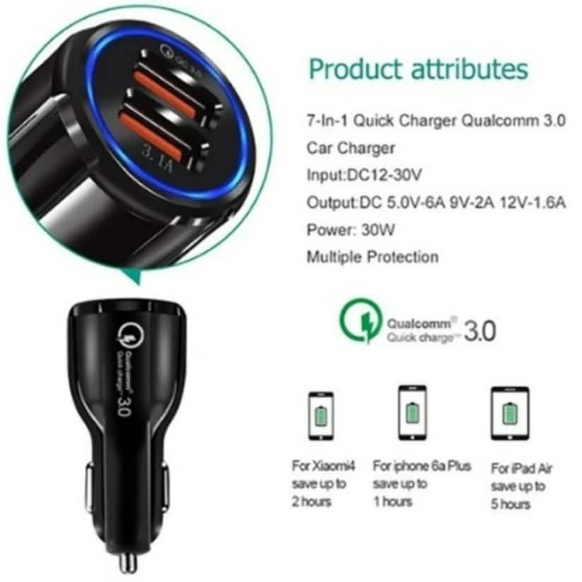 2-Port USB Fast Car Charger Adapter