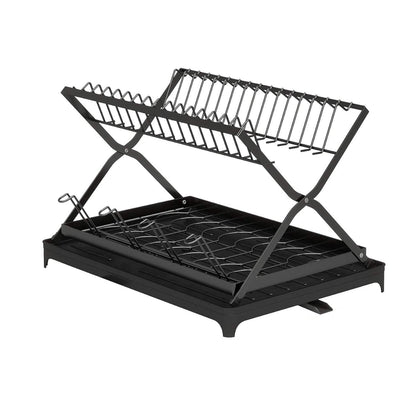 2-Tier Dish Drying Rack with Cup Holder and Drainboard