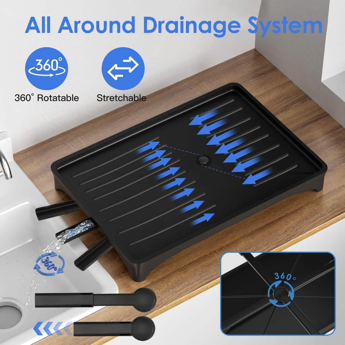 2-Tier Dish Drying Rack with Cup Holder and Drainboard