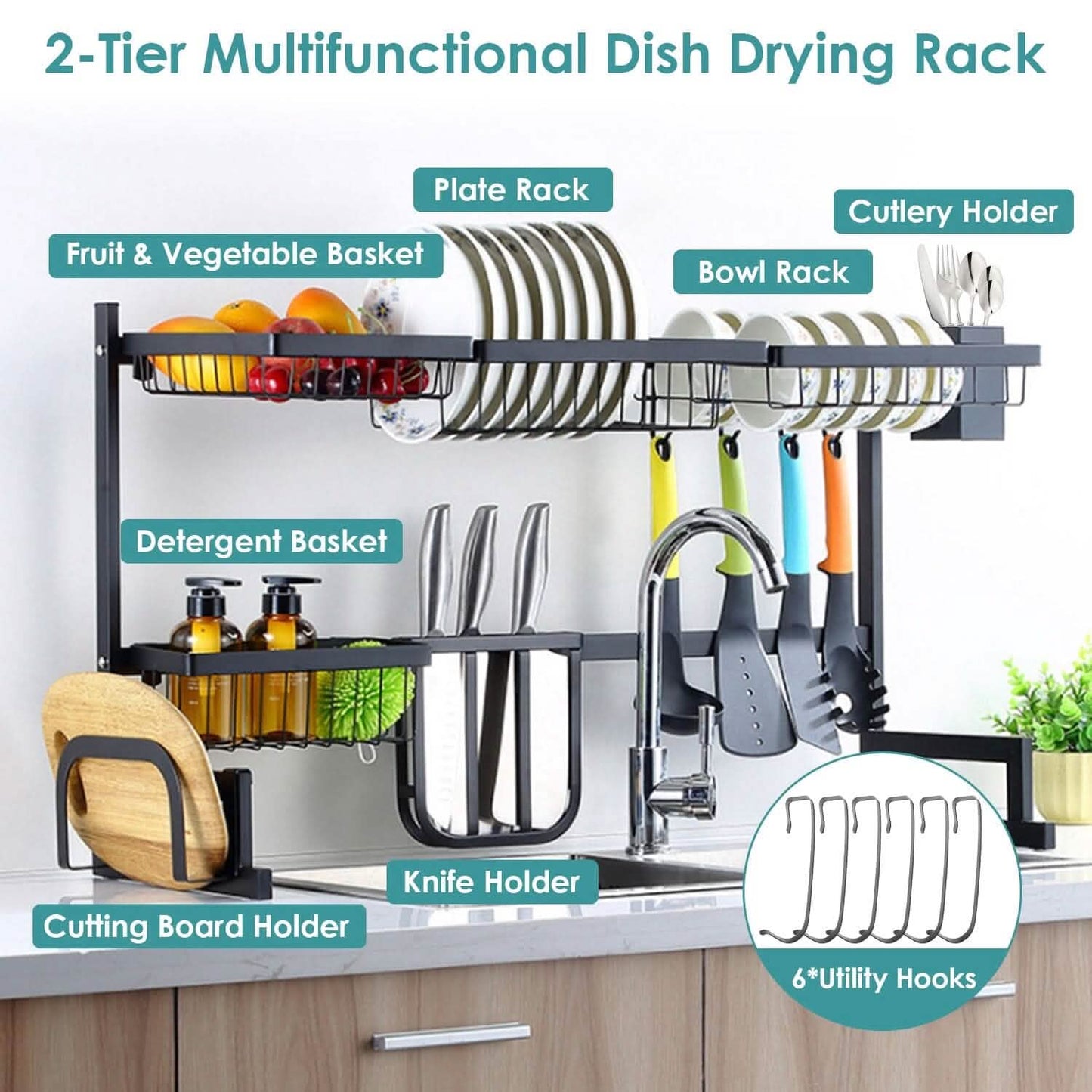 2-Tier Over the Sink Dish Drying Rack