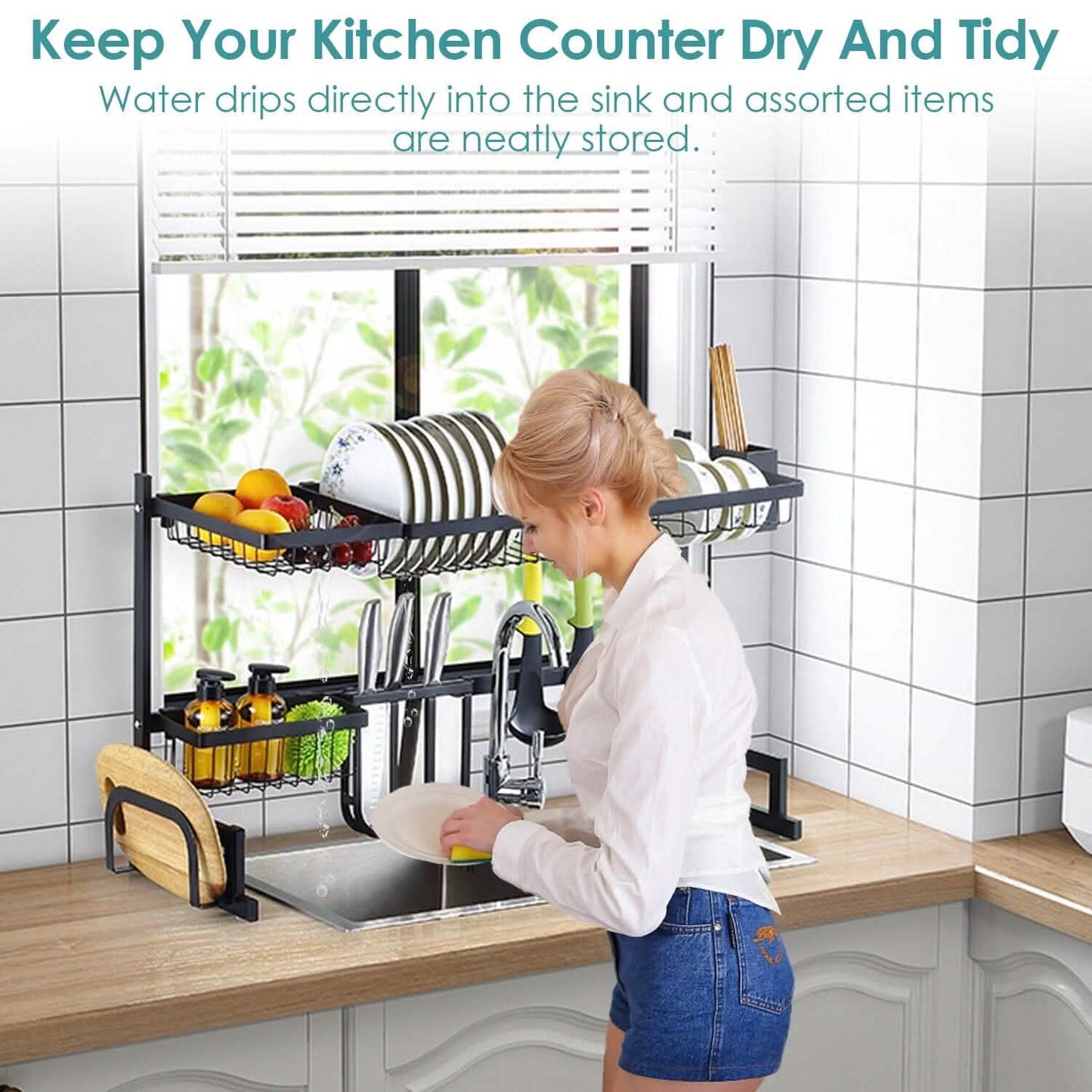 2-Tier Over the Sink Dish Drying Rack