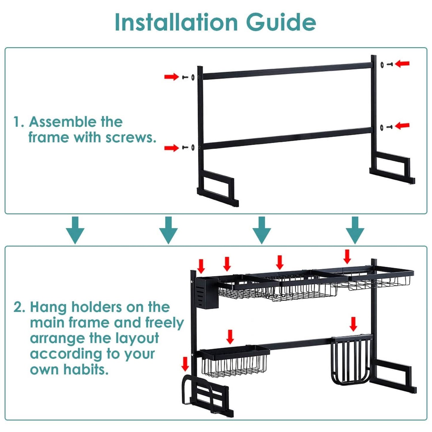 2-Tier Over the Sink Dish Drying Rack