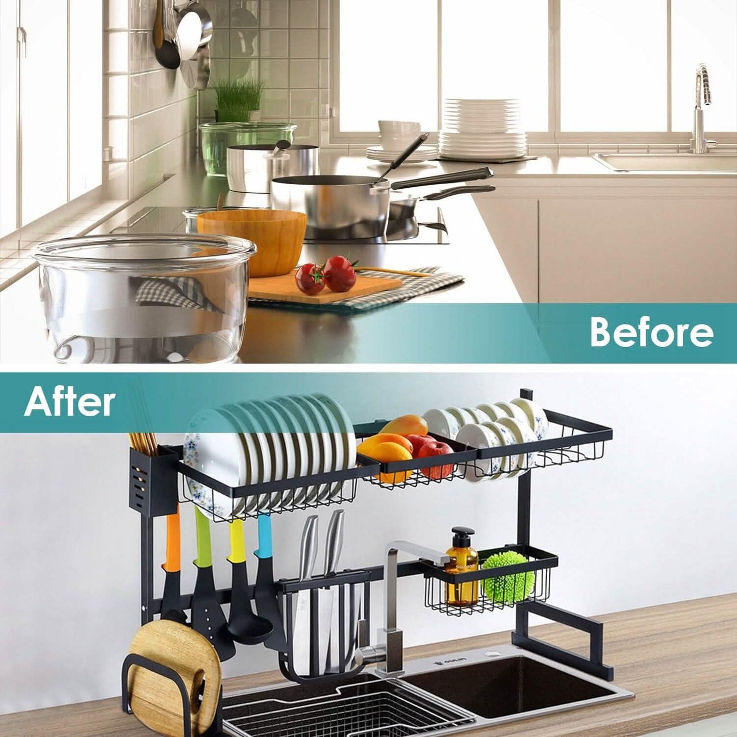 2-Tier Over the Sink Dish Drying Rack