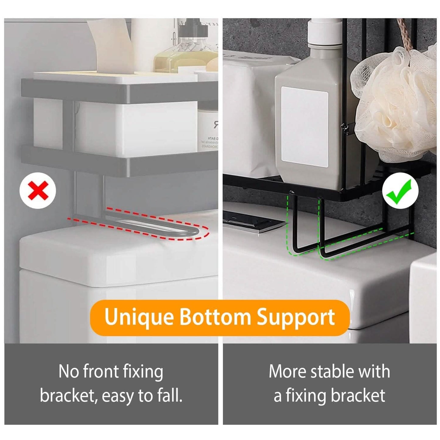 2-Tier Over the Toilet Storage Shelf Rack