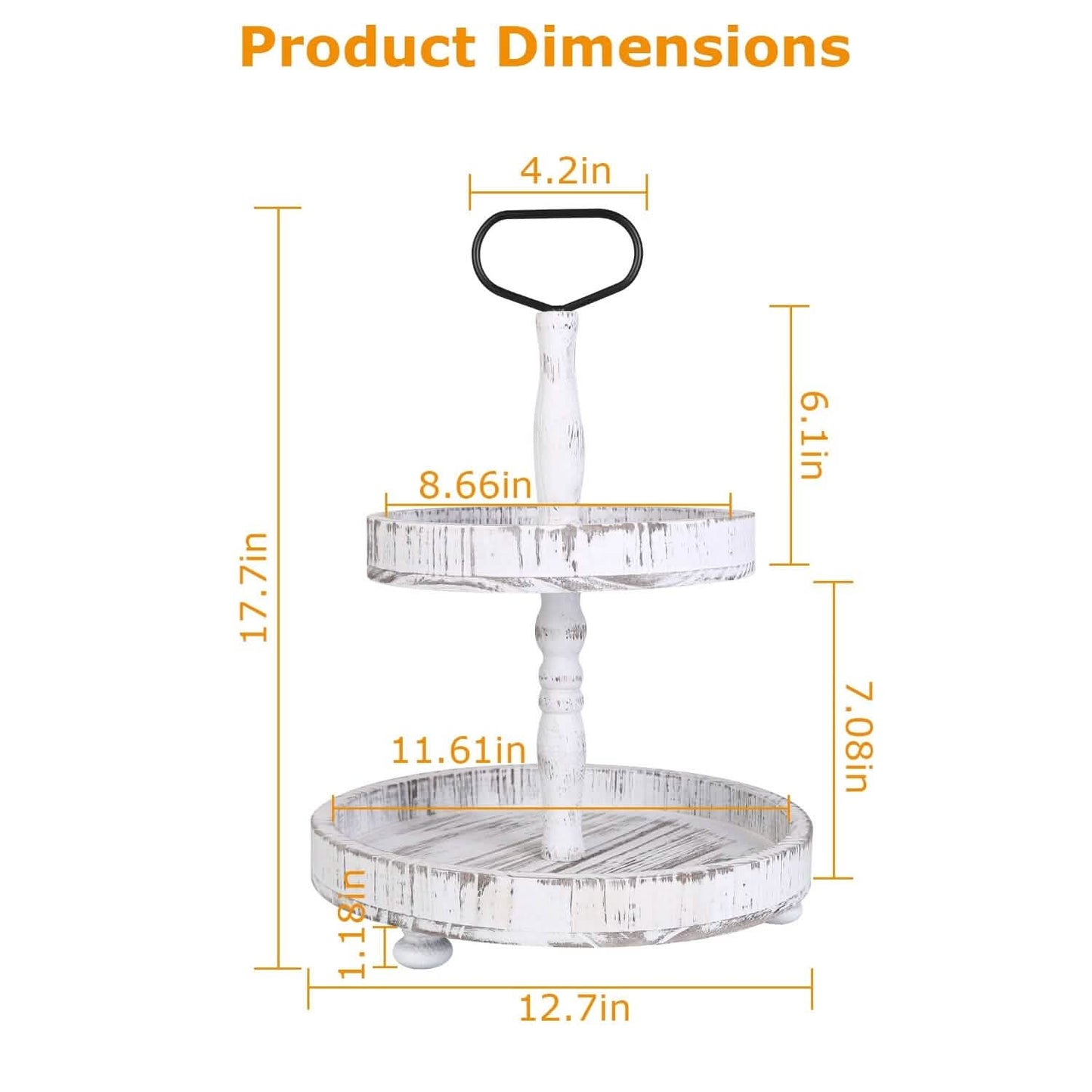 2-Tier Serving Tray Round Farmhouse Kitchen