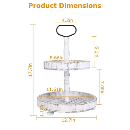 2-Tier Serving Tray Round Farmhouse Kitchen