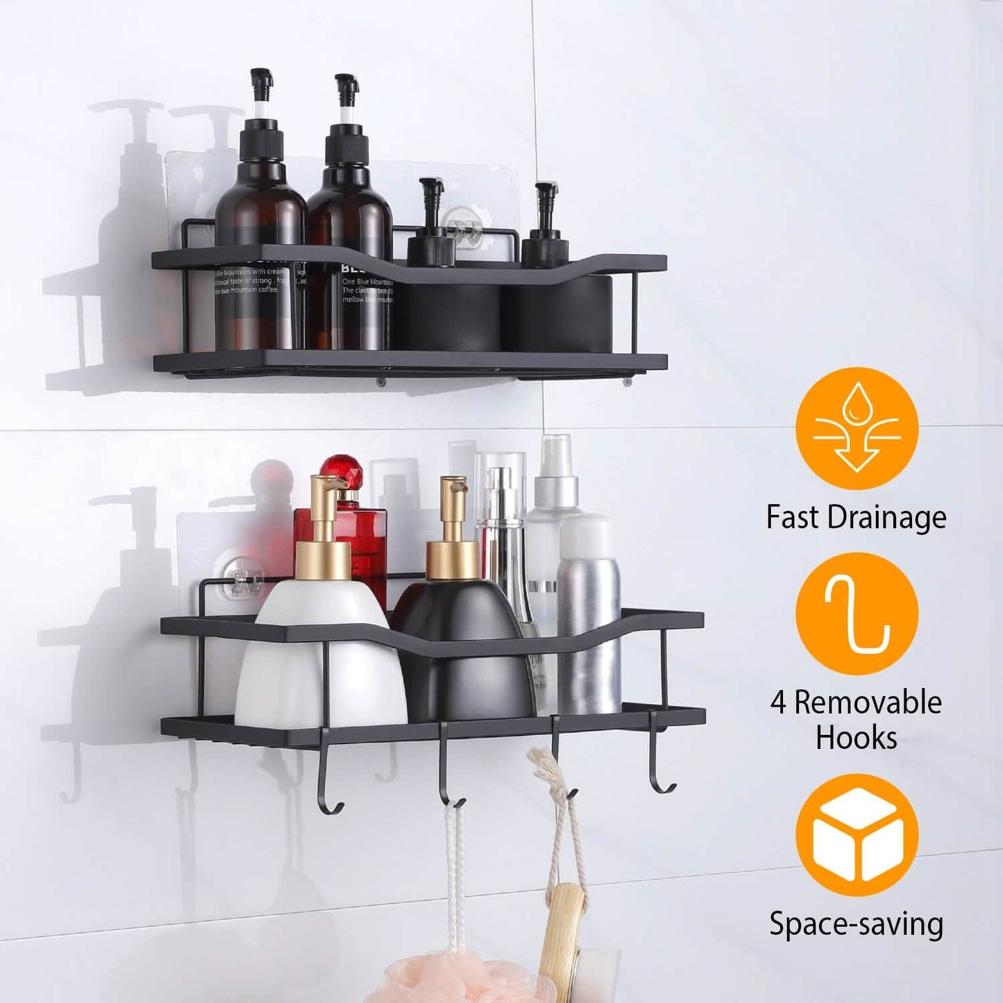 2-Tier Shower Caddy Shelf Holder